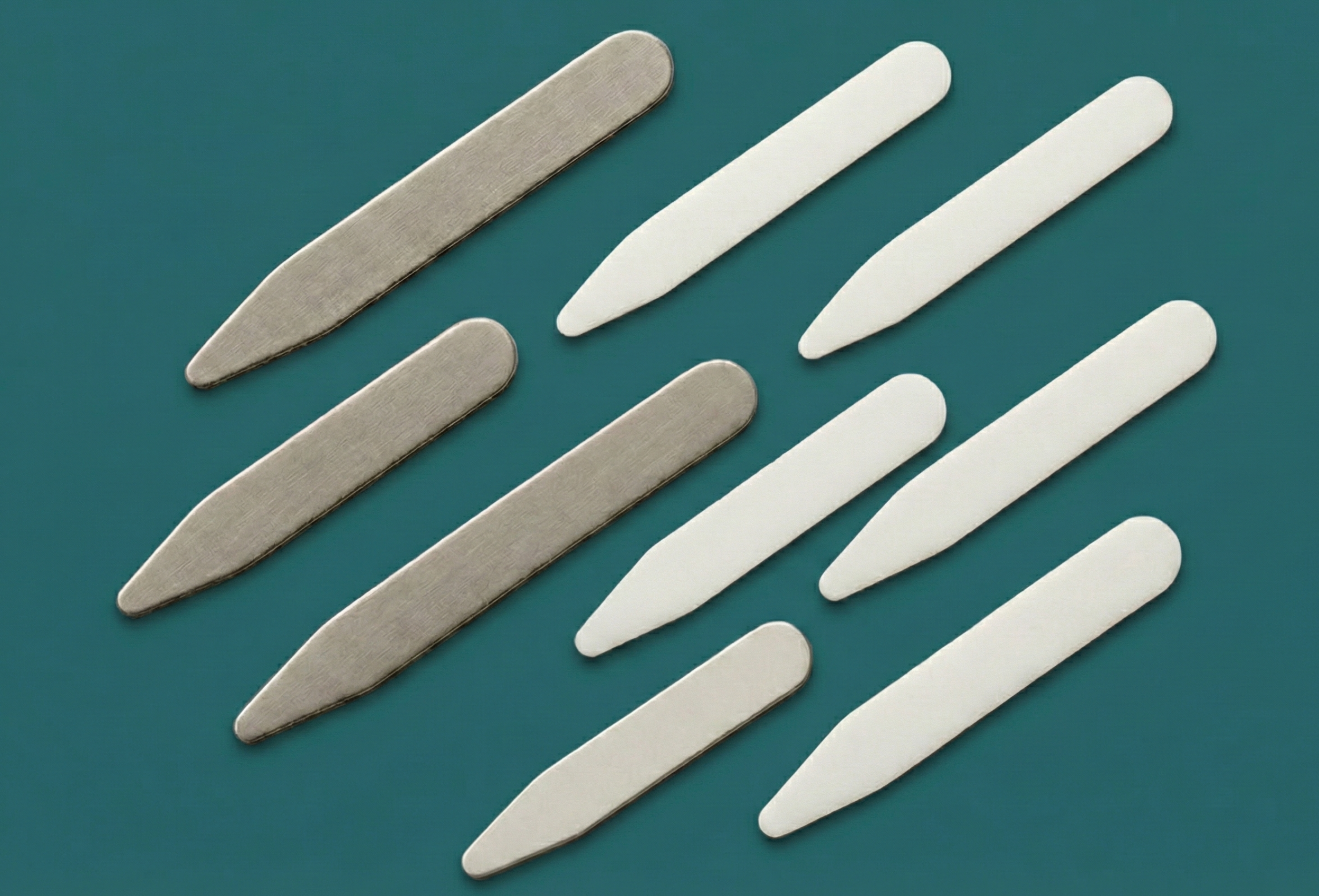 Plastic and metal collar stays